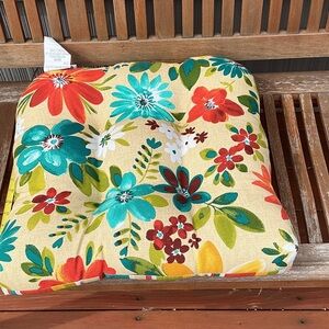 Outdoor Floral thick Cushion with Vibrant Colors